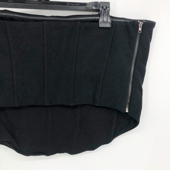 GOOD AMERICAN Sueded Fleece Corset Top 5-XXL Black Side Zipper 100% Cotton NWT - Picture 7 of 12